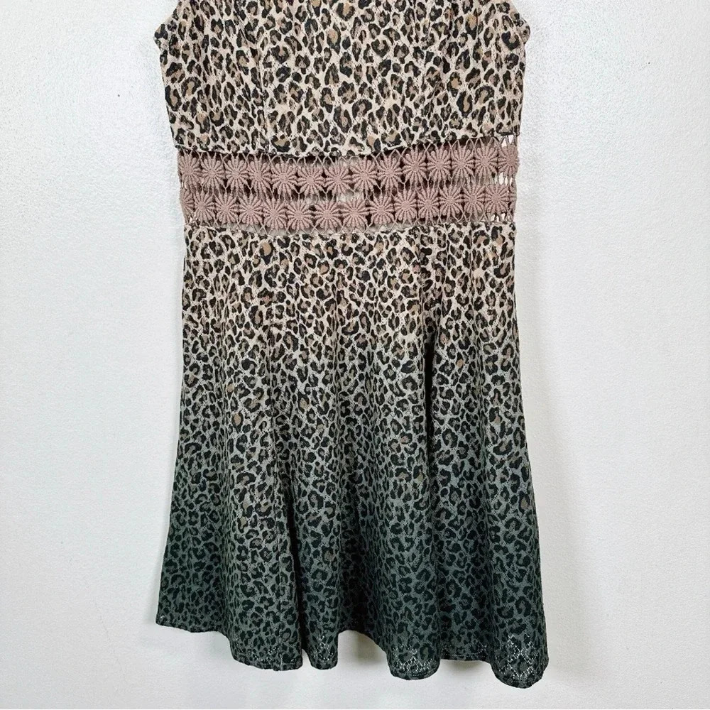 FREE PEOPLE Womens Size 2 Leopard Ombre Lace Daisy Dress - Picture 6 of 11